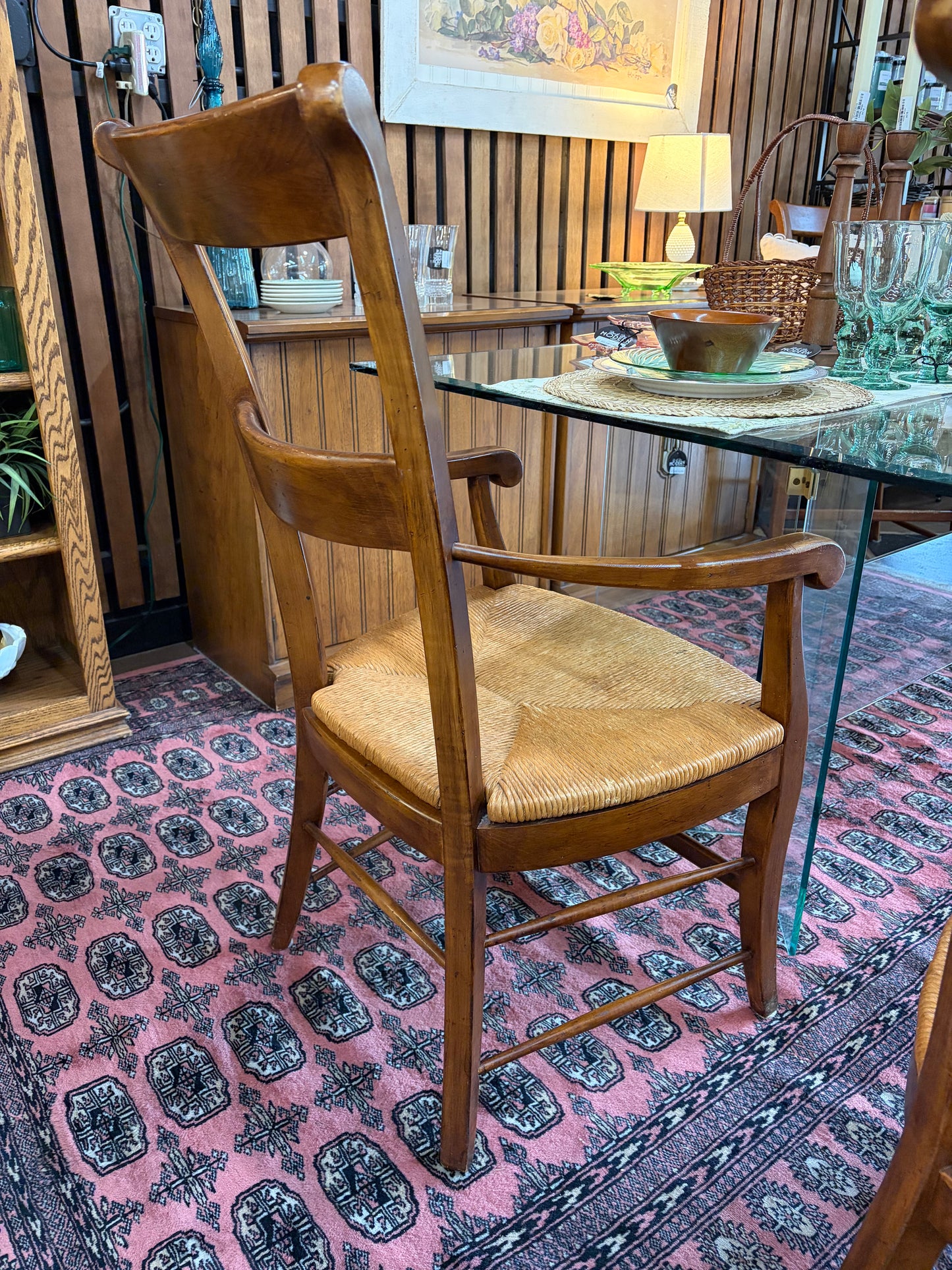 French Provincial Style Rush Seat Chair x 5