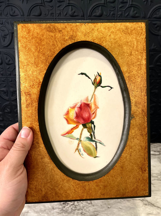 Rose Painting on Porcelain Tile