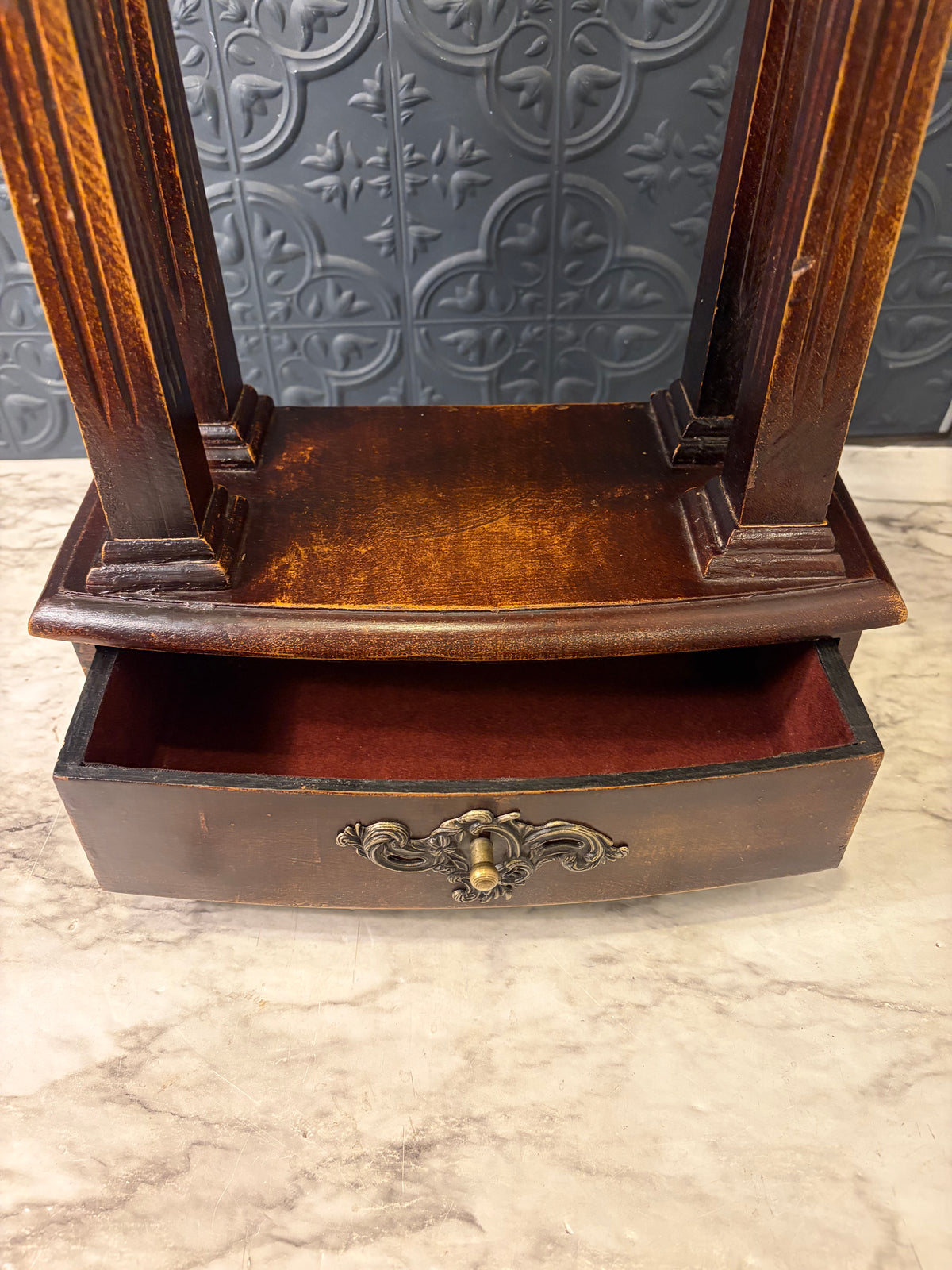 Dark Wood Clock 21" High