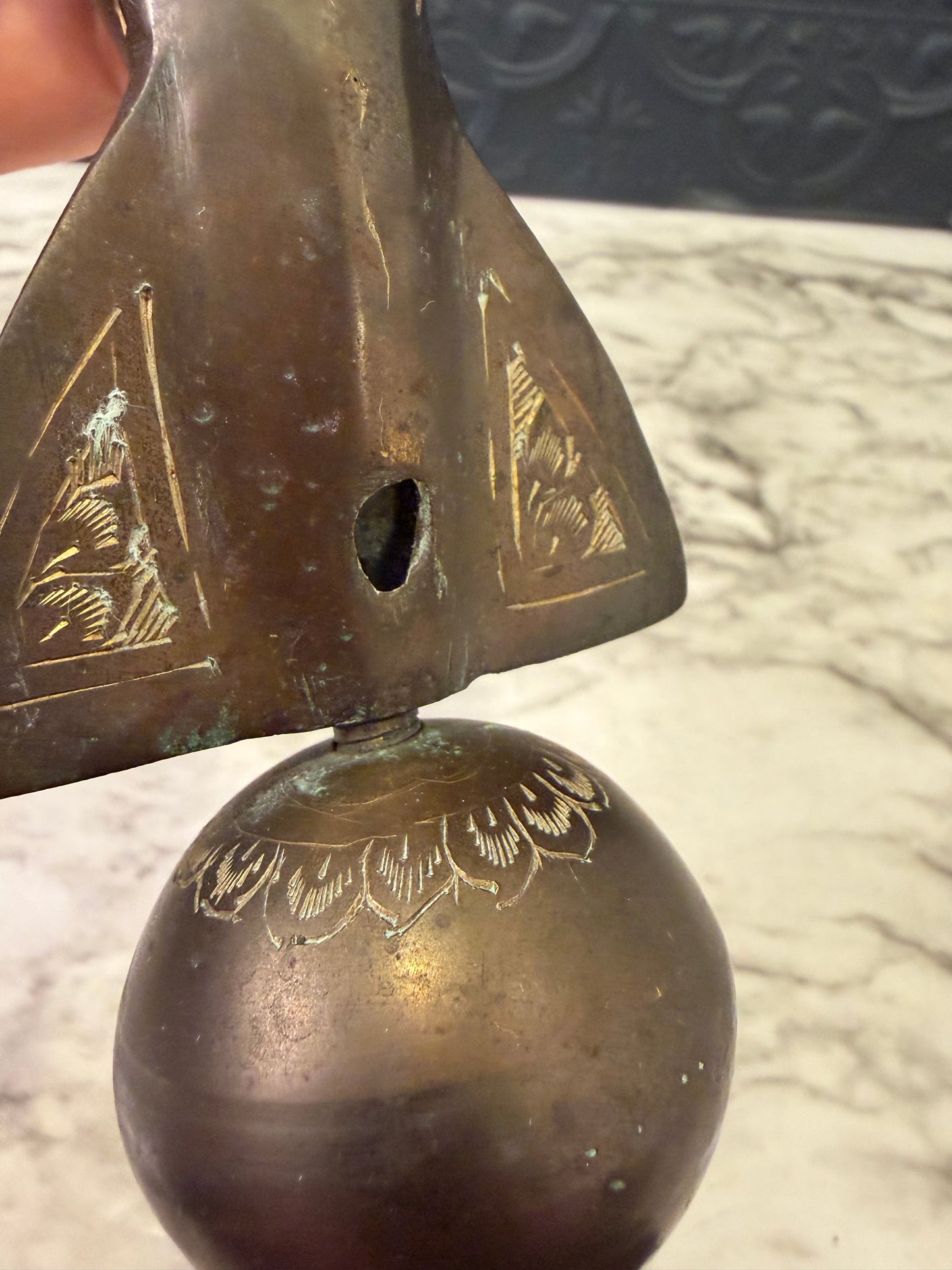 Etched Brass Dolphin  on Stand