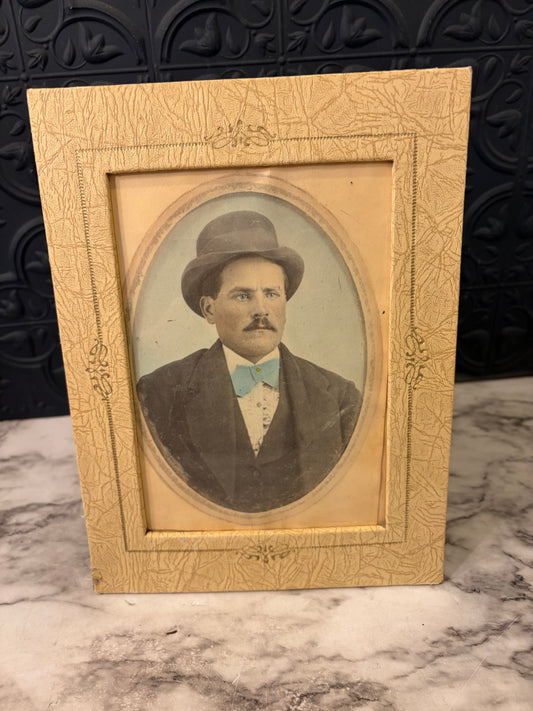 Colored Vintage Man Photo in Frame