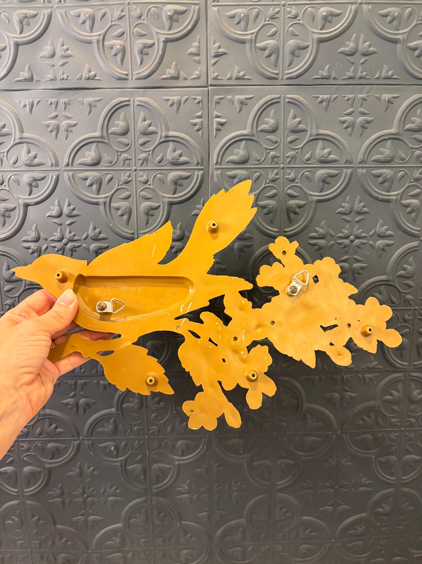 Dart Gold Plastic Bird on Branch wall Hanging