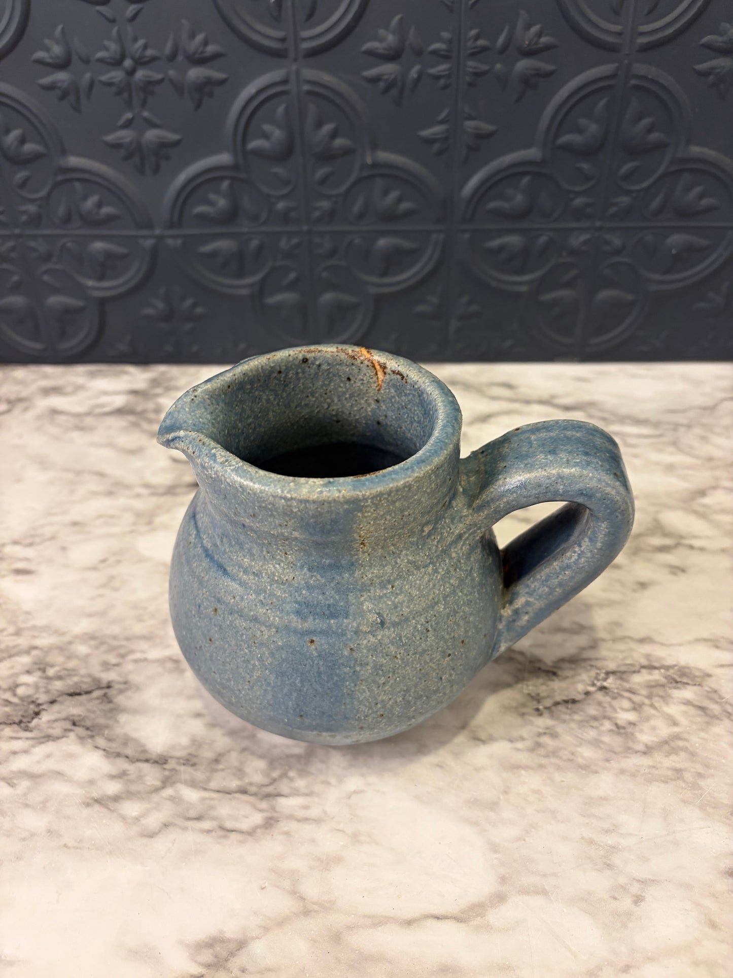 Small Studio Pottery Blue Pitcher