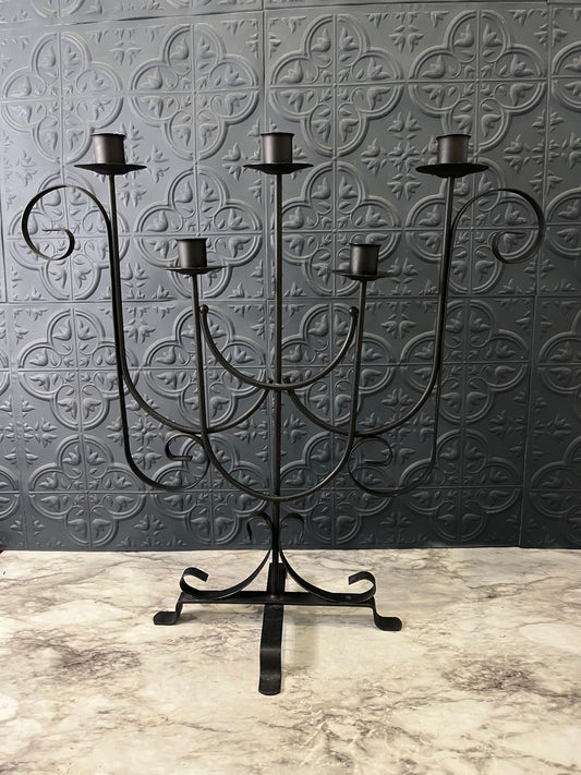Black Metal Collapsible Candelabra