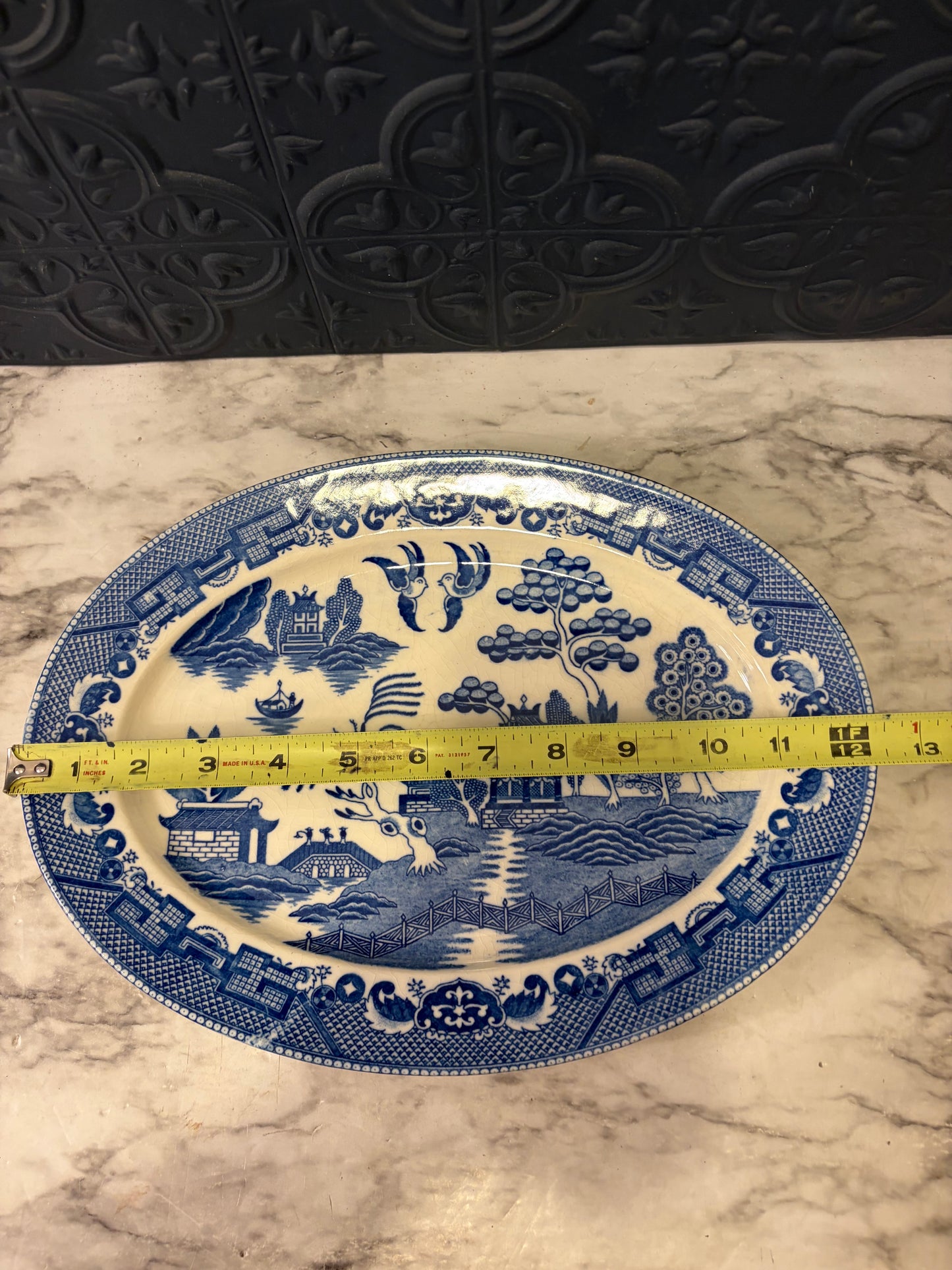 Blue and White Japanese Blue Willow Serving Plate