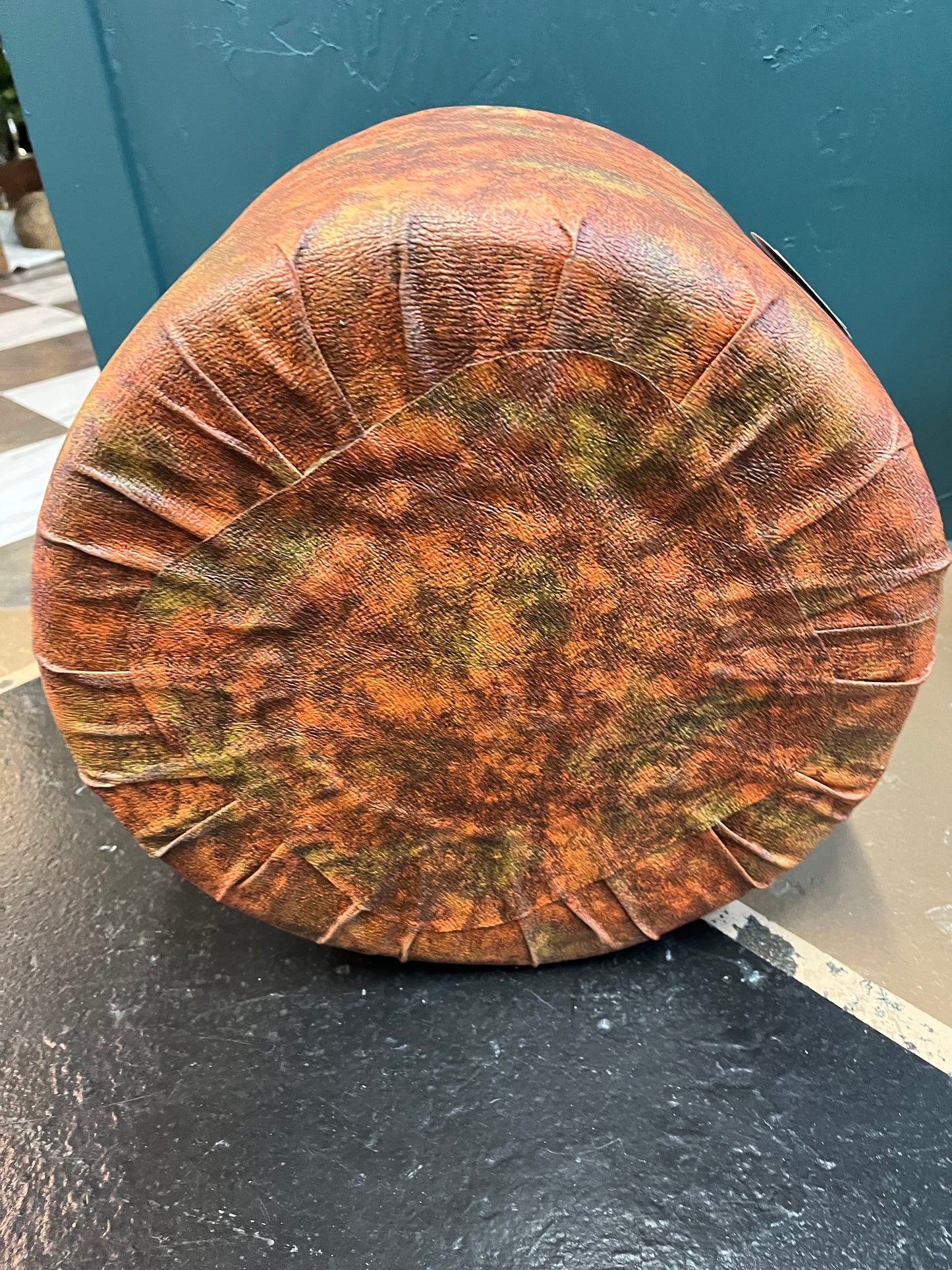 Retro Green and orange Vinyl Stool