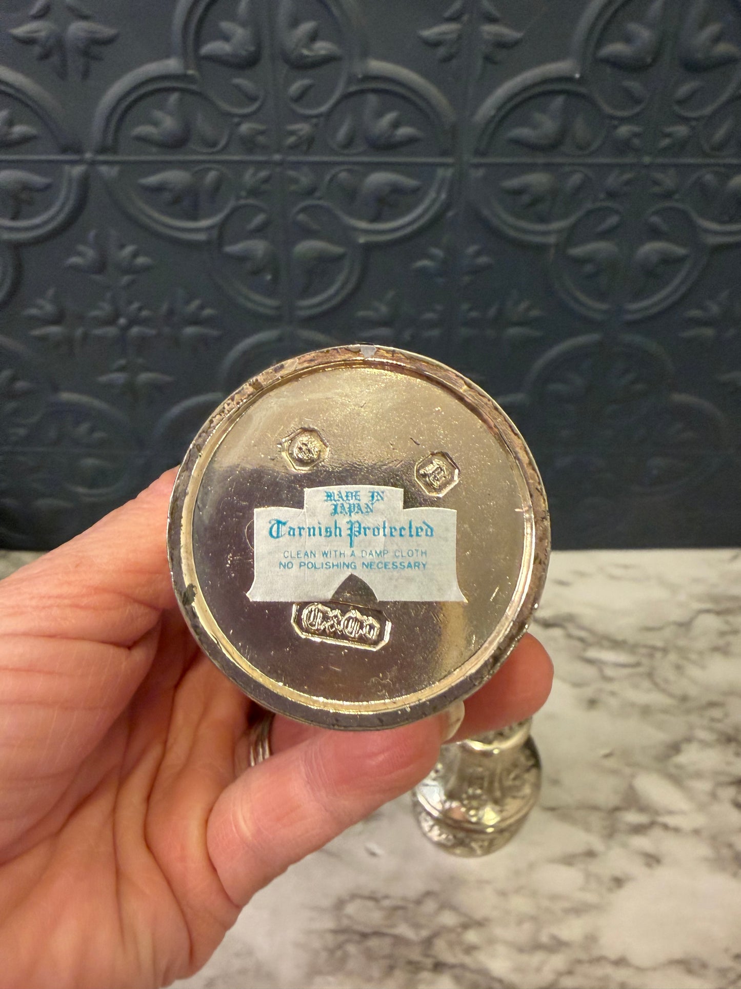 Corbell & Company Silver Plate Ornate Salt and Pepper