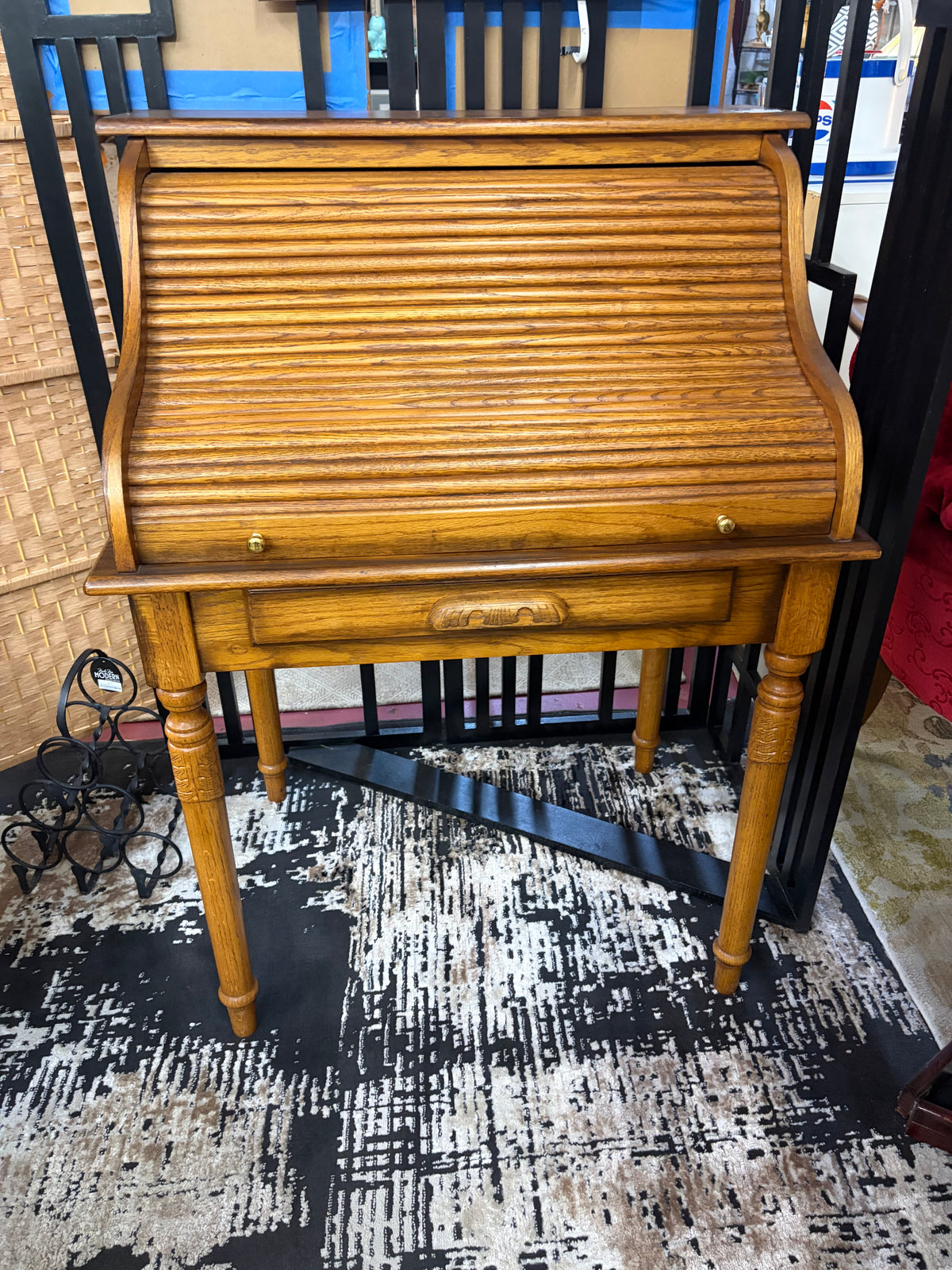 Oak Roll Top Desk  45 x 32