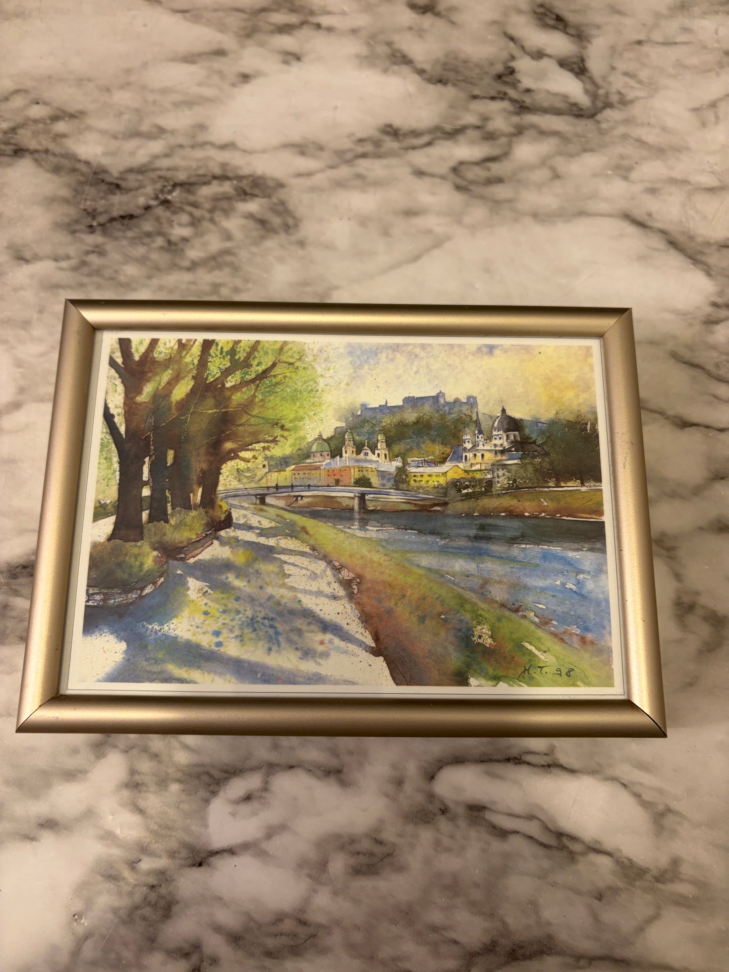 Small Art Print of Austria Framed