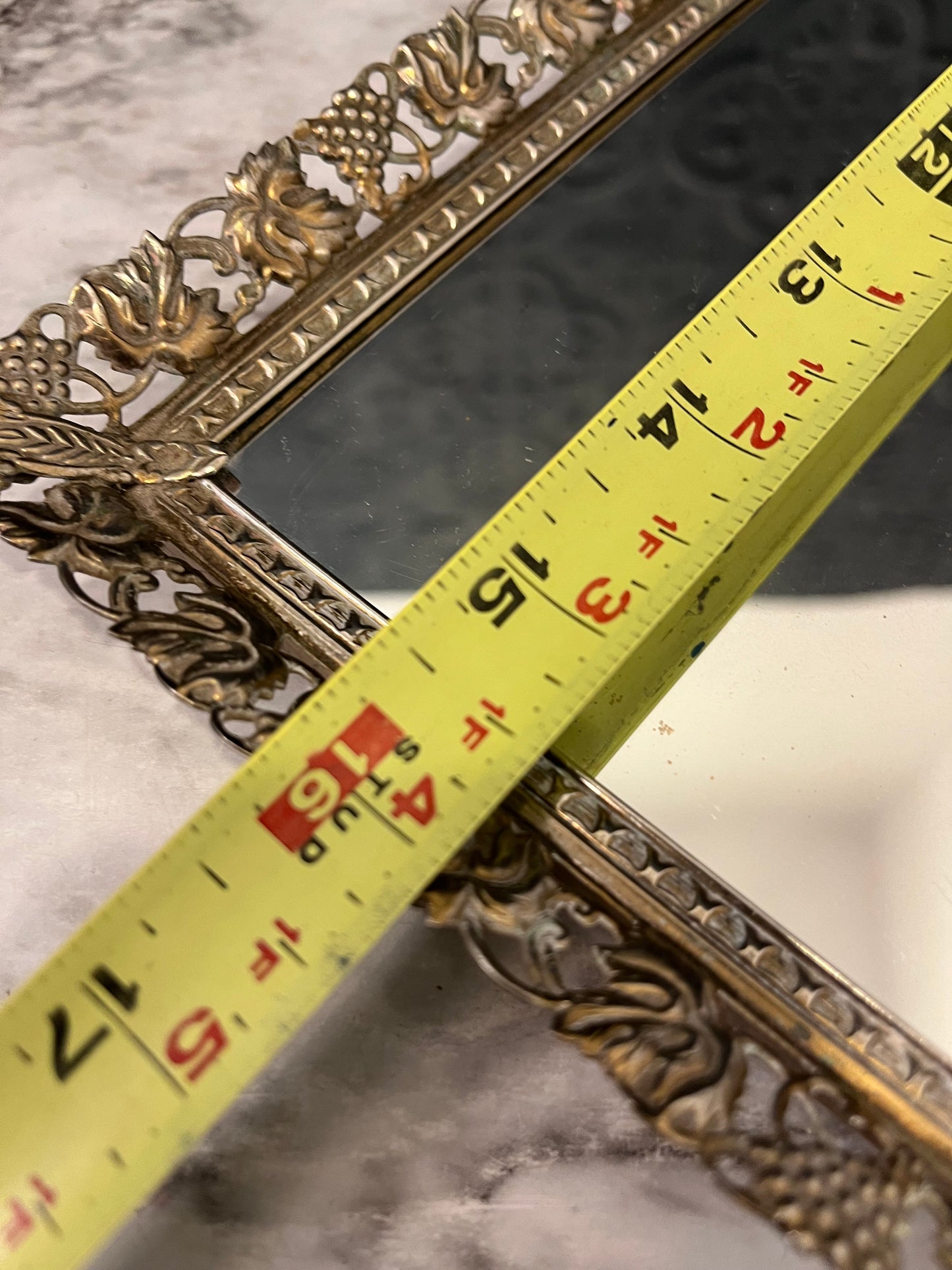 Rectangle Mirror Glass Tray  16x6