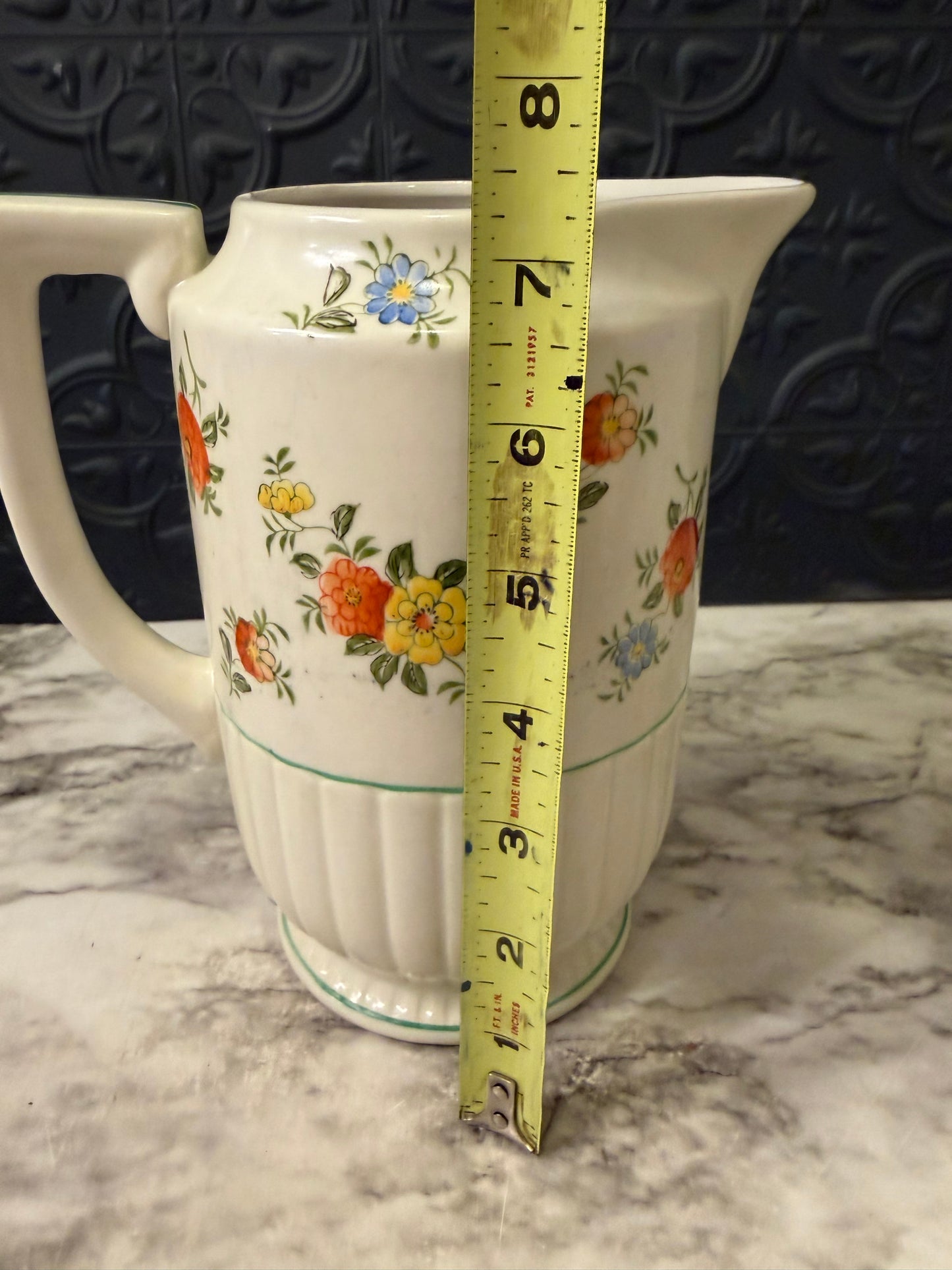 Hand Painted Floral Pitcher Made in Japan