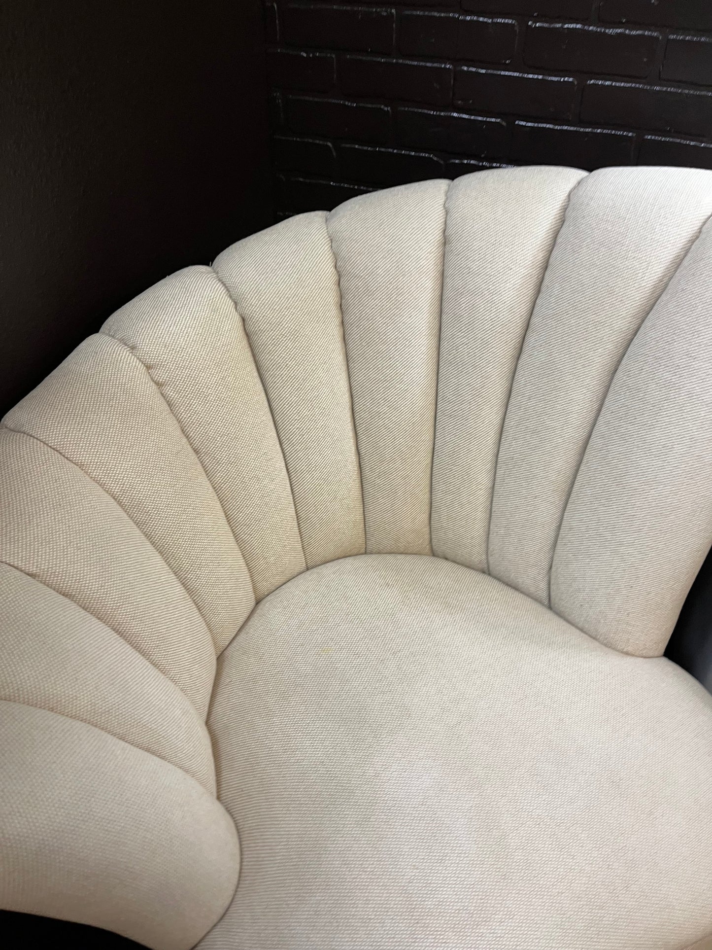 Asymetrical Cream Shell Chair