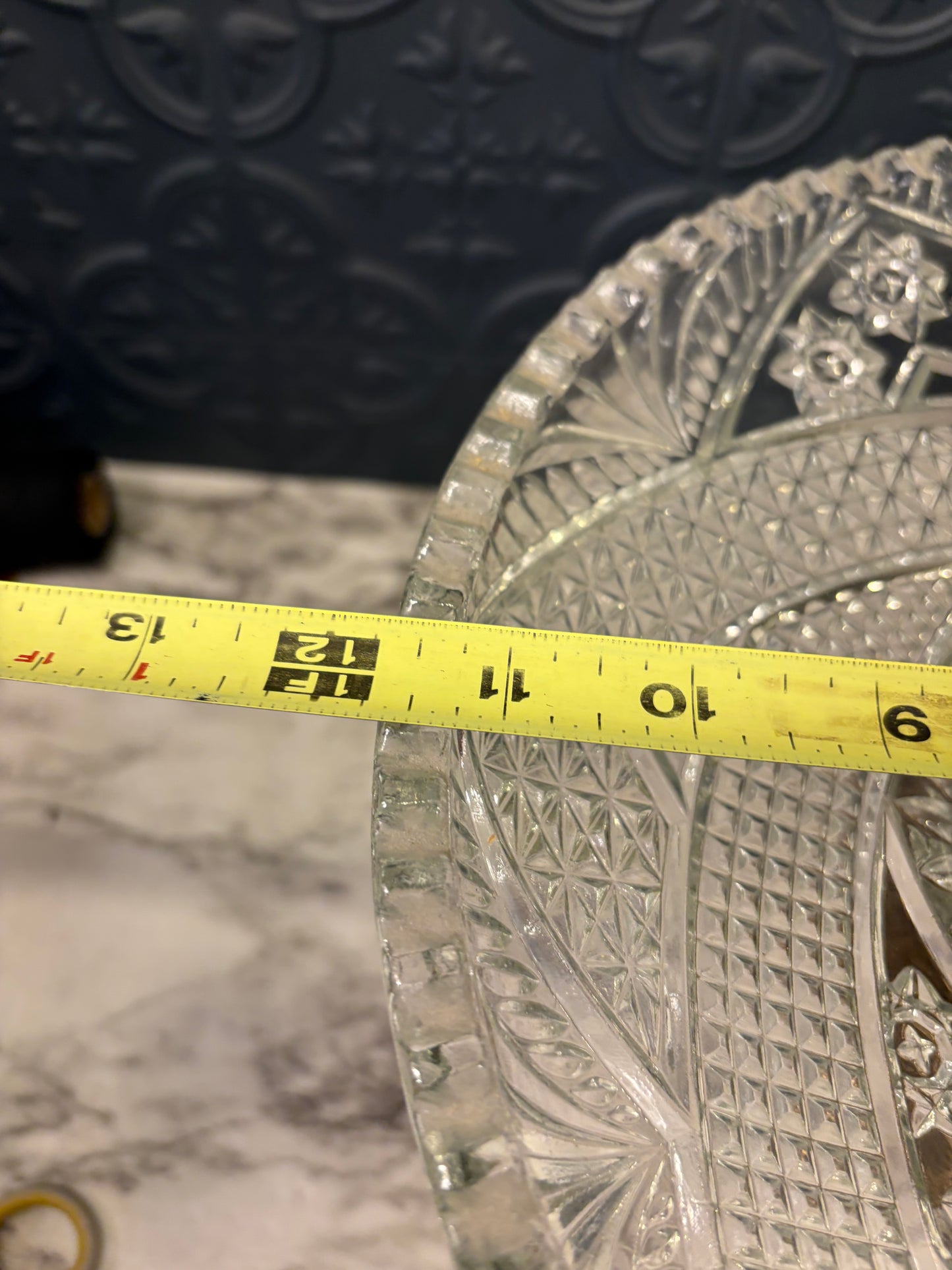 Hollywood Regency Pedestal Bowl with Crystals