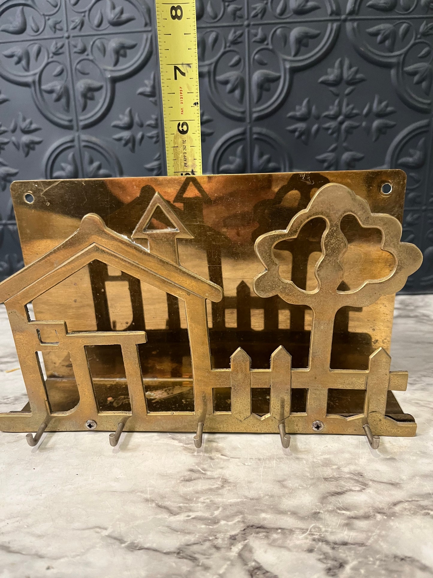 Vintage Home Brass Letter and Key Holder