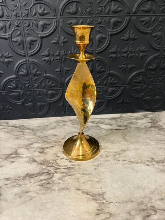 Brass Flat Spiral Candle Holder