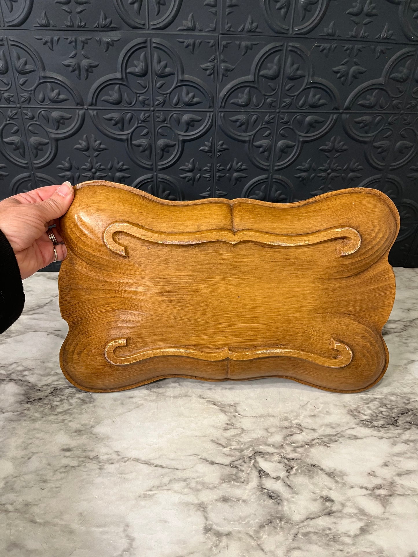 MCM Burwood Faux Carved Tray