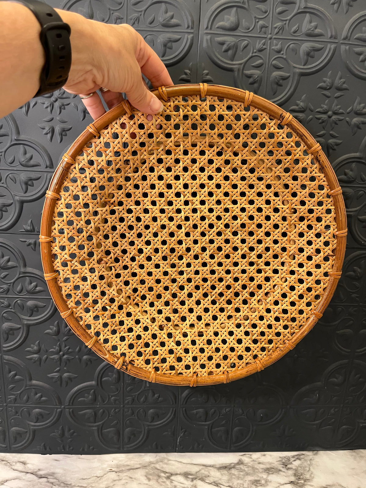 Round Wicker Round Wicker Tray – Make Me Modern Decor