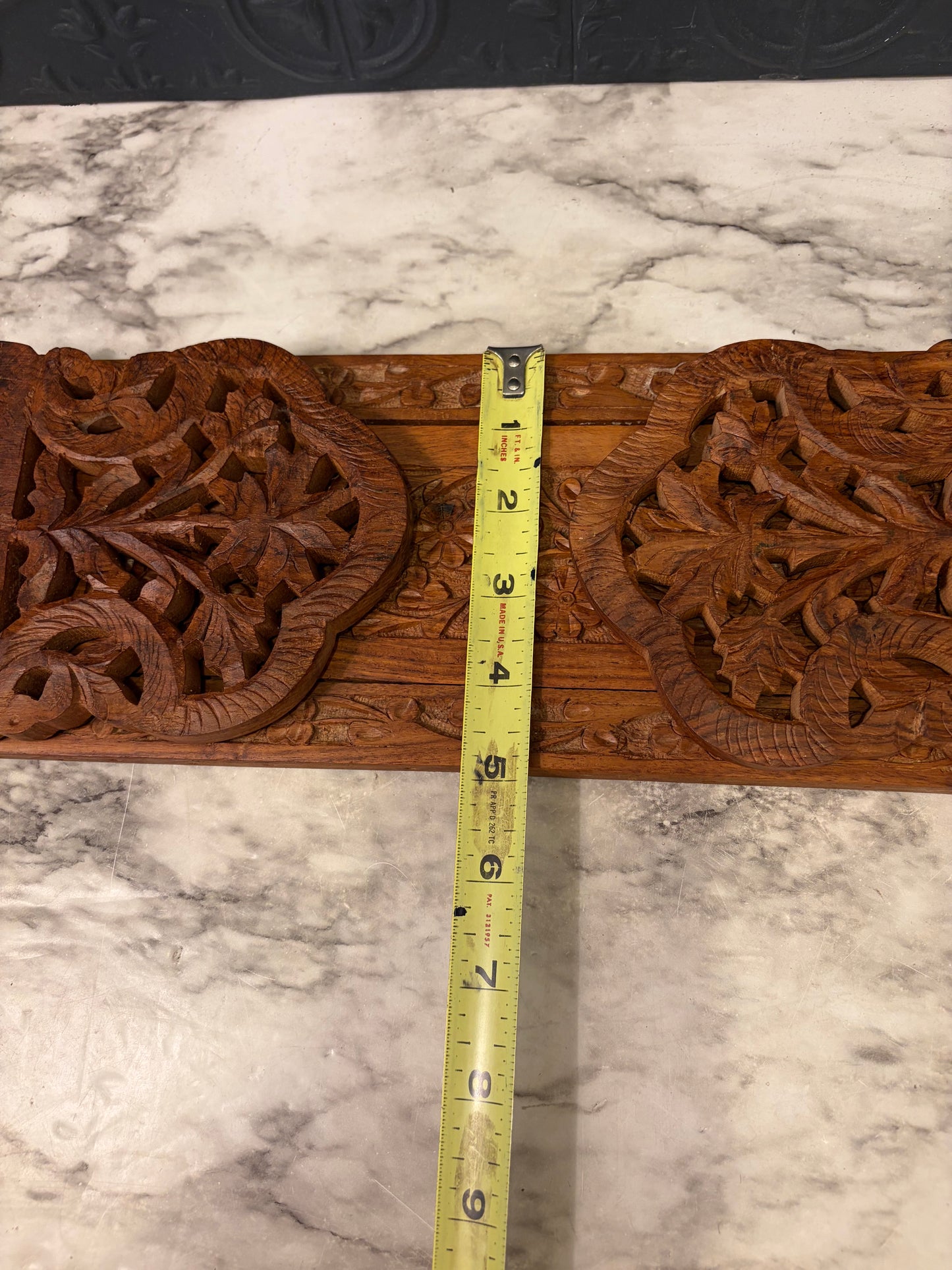 13"-19" Carved Wood Expandable Bookends
