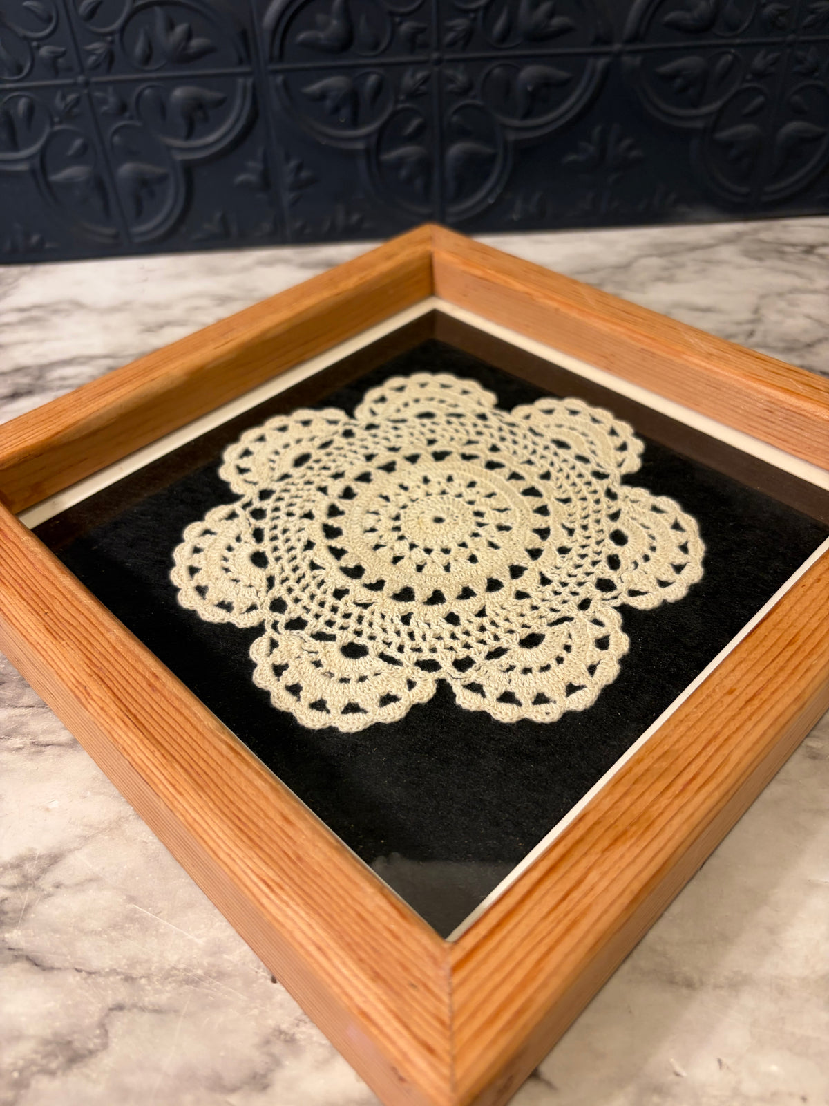 9" Light Deep Framed Doiley