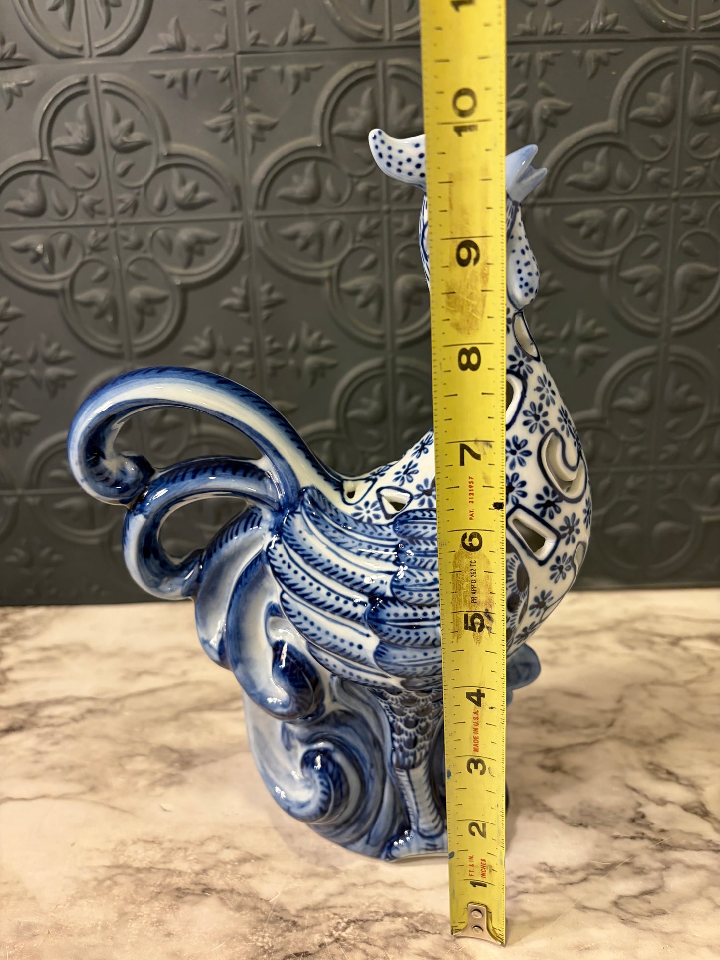 Chinese Blue and White Rooster