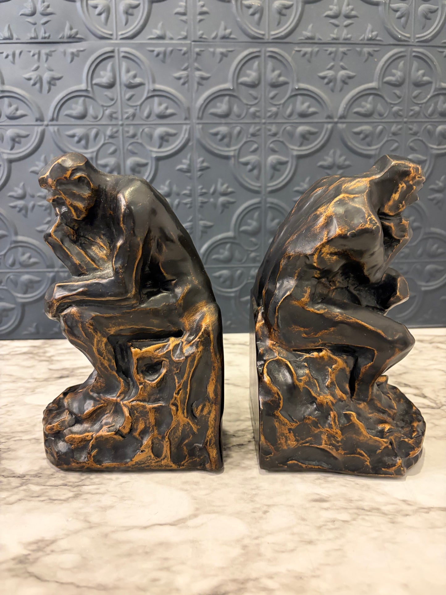 Resin The Thinker Bookends