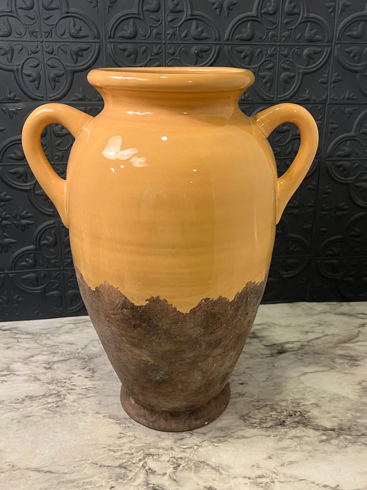 Yellow and Brown Double Handle Vase Southern Living