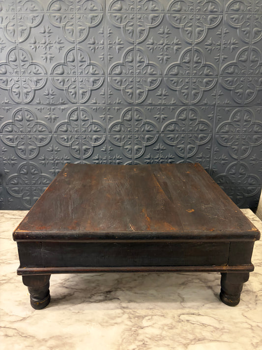 Dark Wood  Square Stool