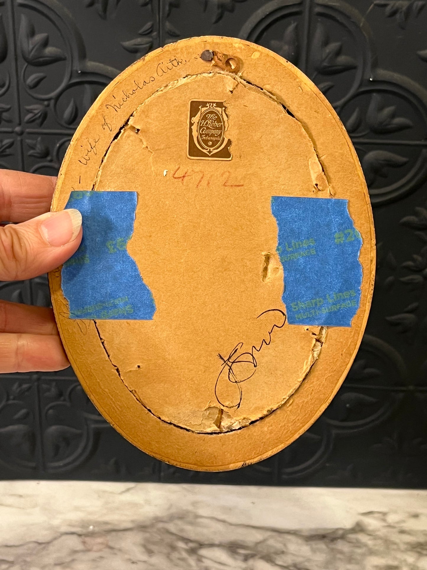 Pines and Peaks Original Painting by Jessie oval Frame