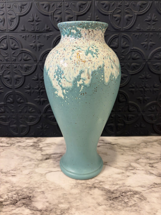 Vintage Royal Haeger Vase Turquoise with White Drip