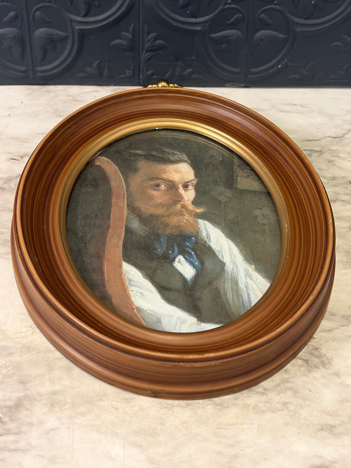 Small Oval Reproduction of Portrait of the Painter Pere Ysern