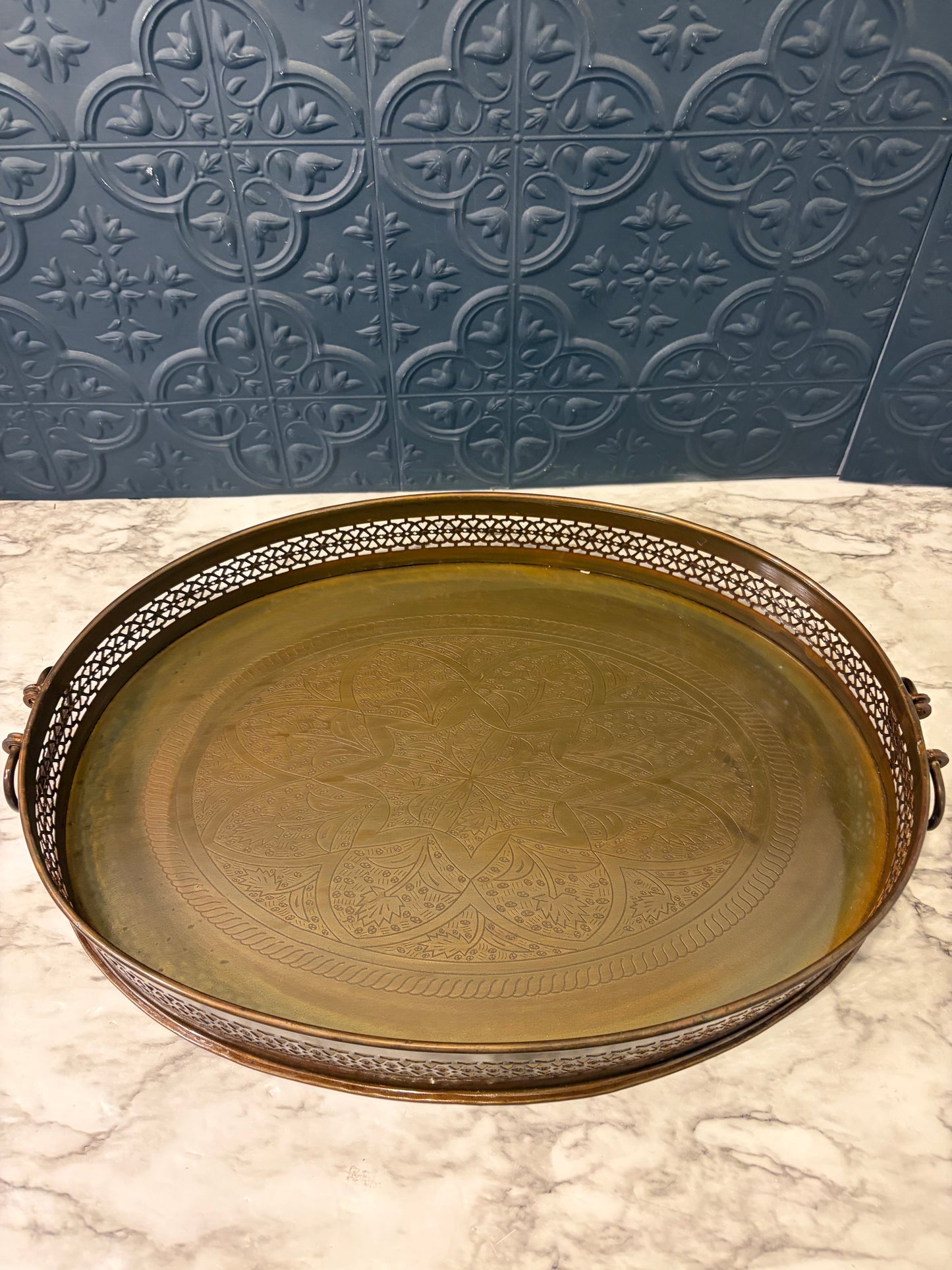 Oval Metal Tray 17"