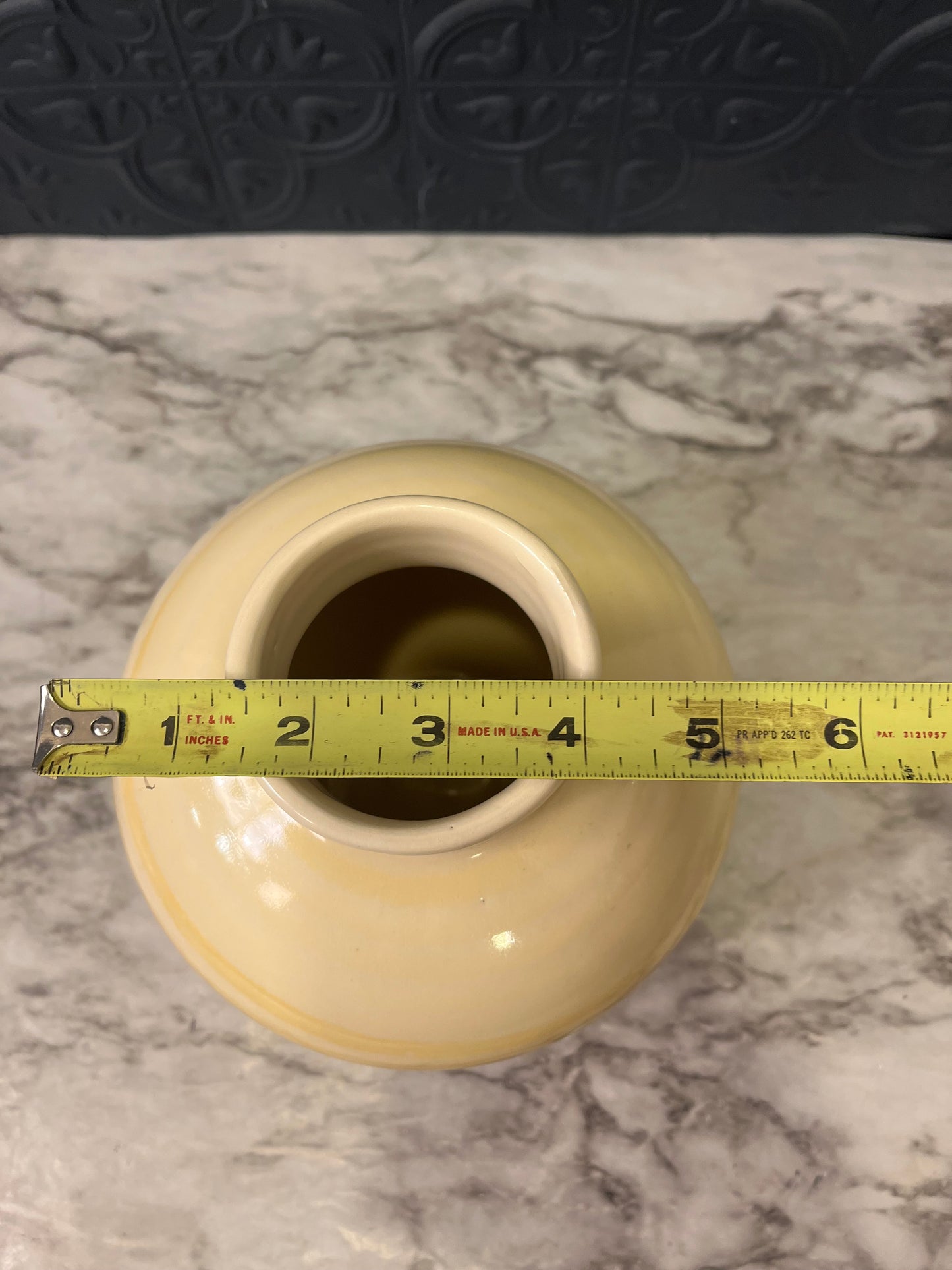 Round Haegar Yellow and Brown Vase