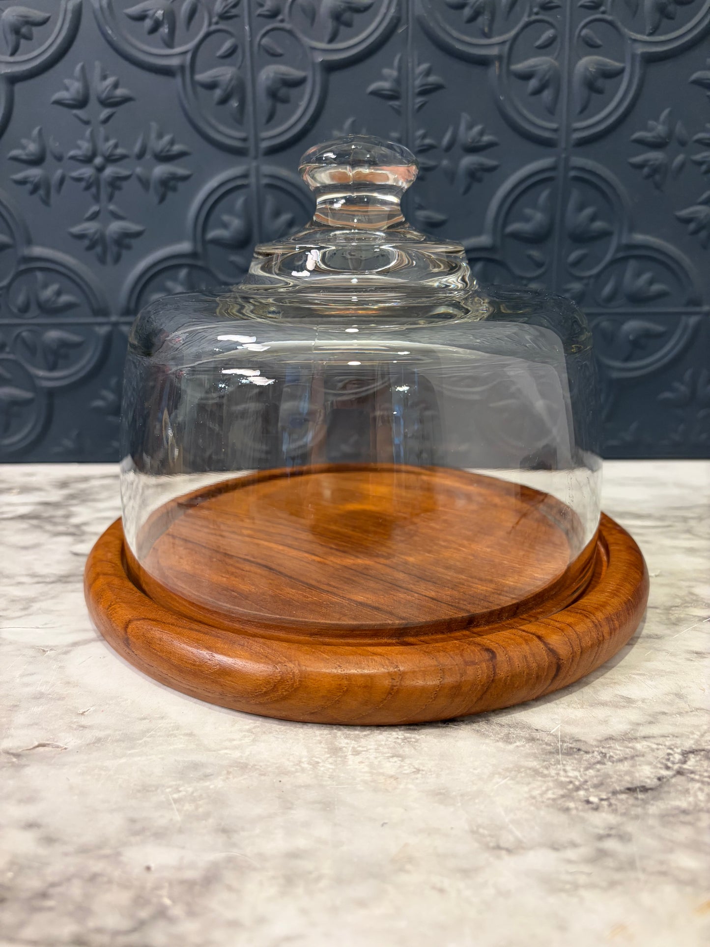 Teakwood and Glass Cheese Dome