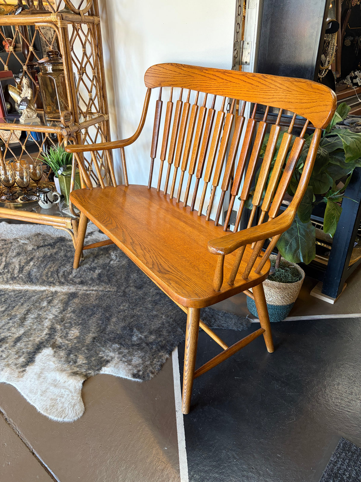 Amish Style Oak Bench