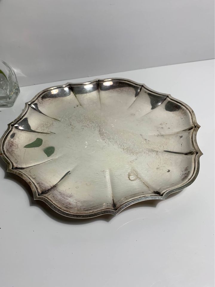 Silverplate scalloped tray