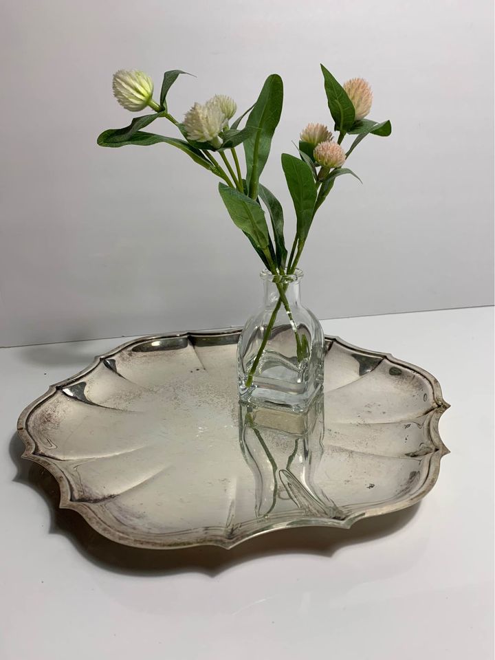 Silverplate scalloped tray