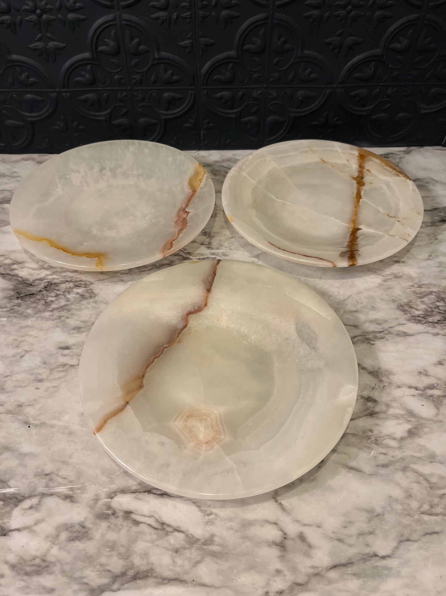 Vintage Onyx Plate -each