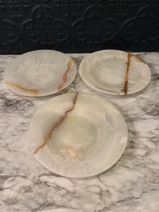 Vintage Onyx Plate -each