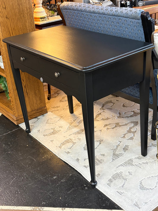 Vintage desk Painted Black with Silver handles