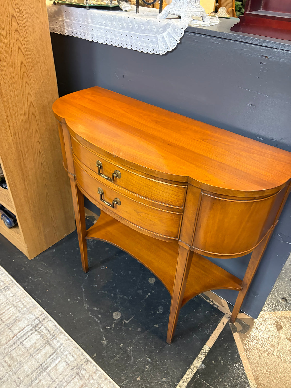 Scallop Front Wood Console Table