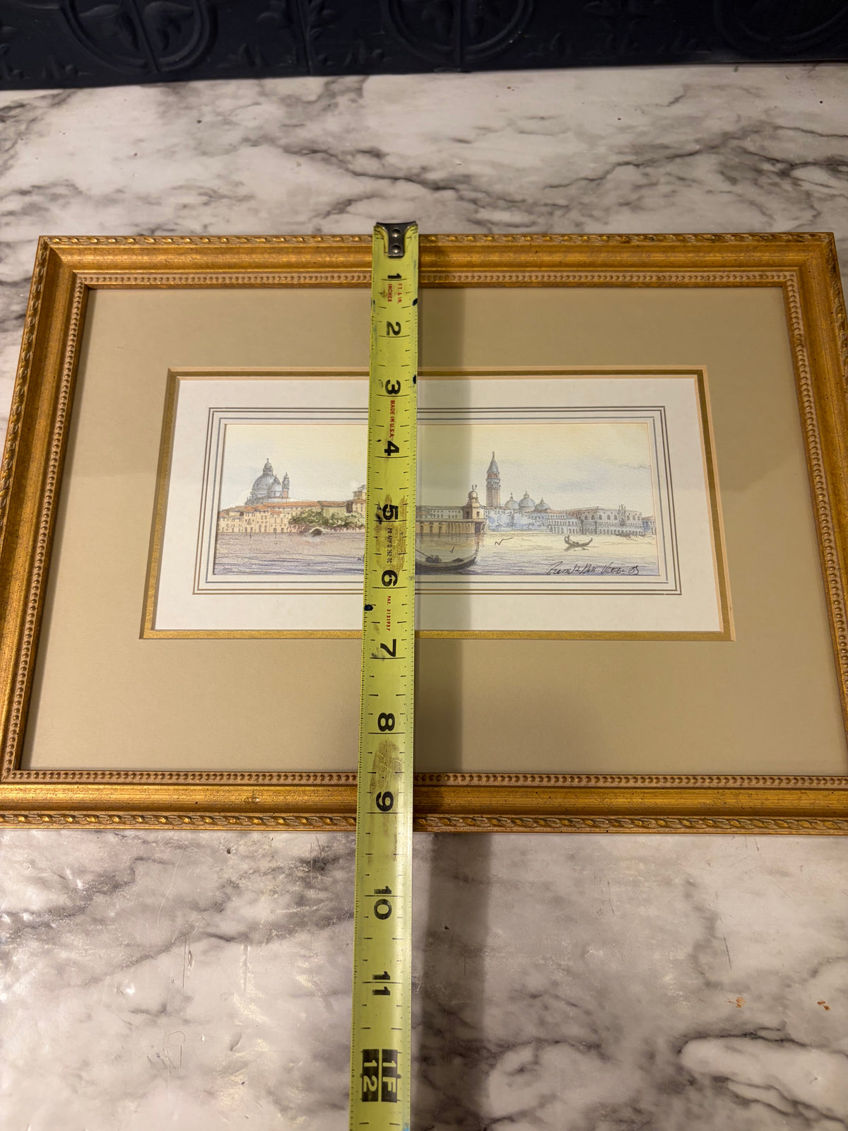 Original Watercolor of Venice Framed