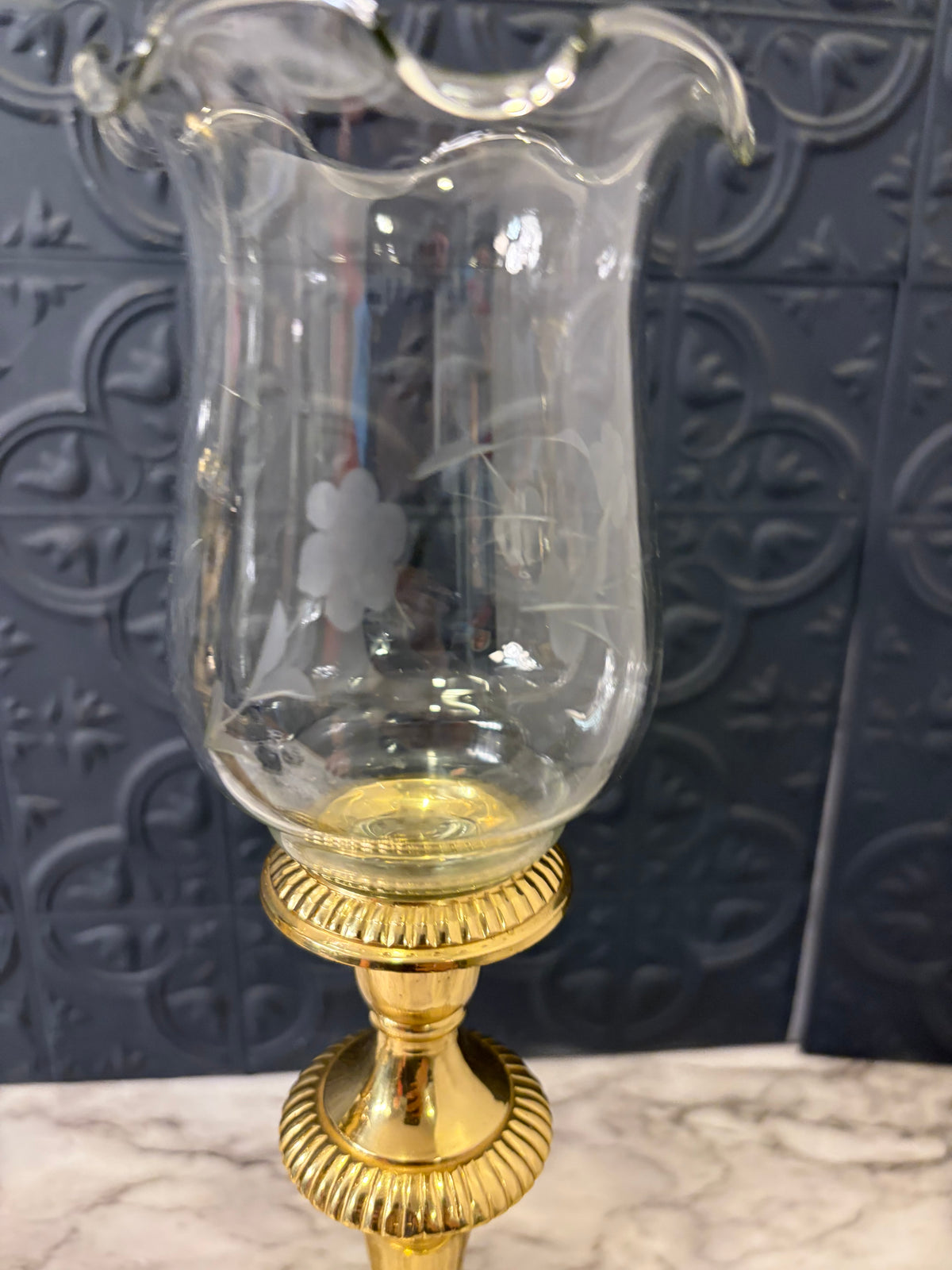 Shiny Brass set of mixed matched candle HOlders with Votive cups