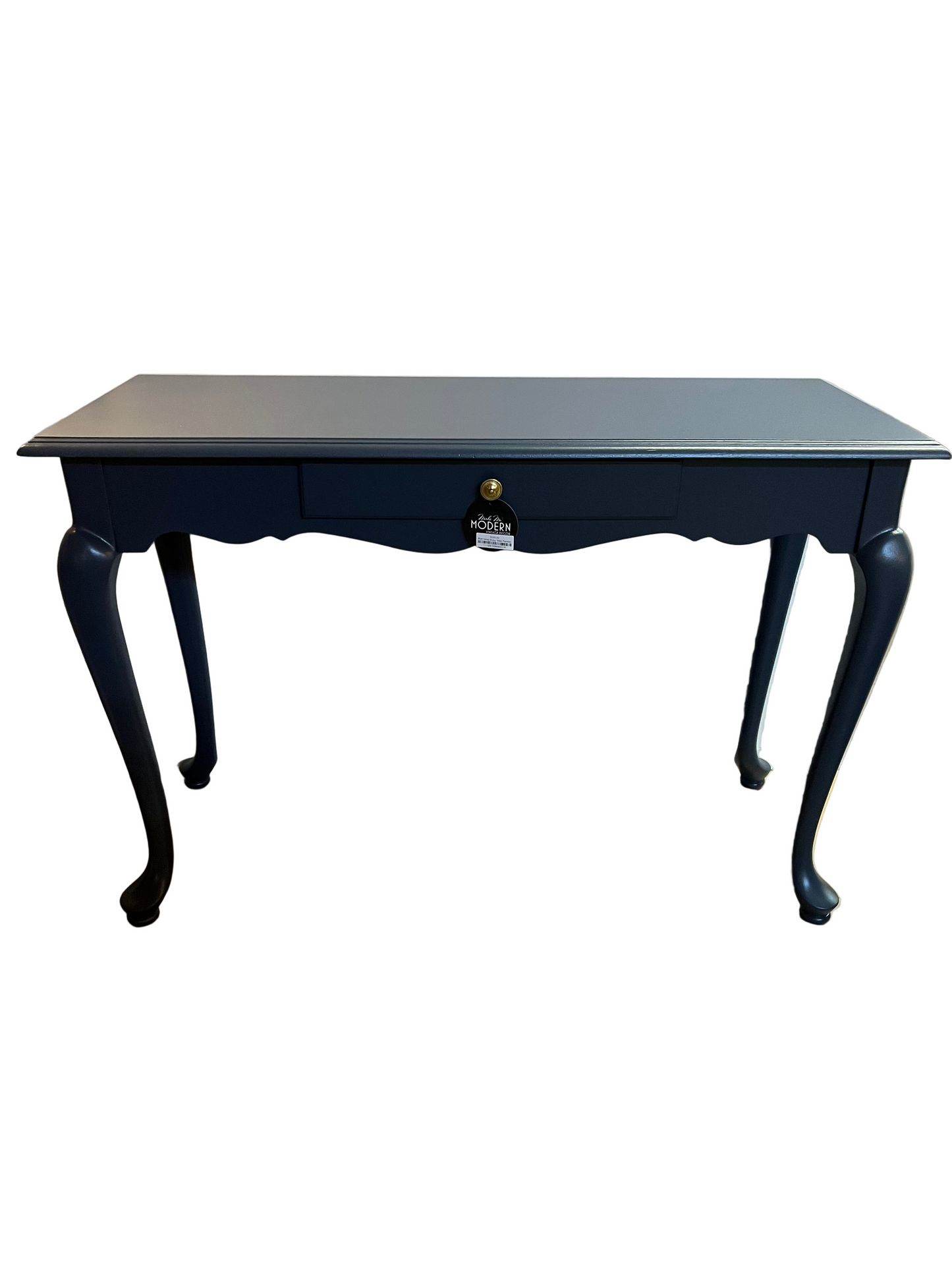 Blue Vanity Entry Table Painted Inkwell