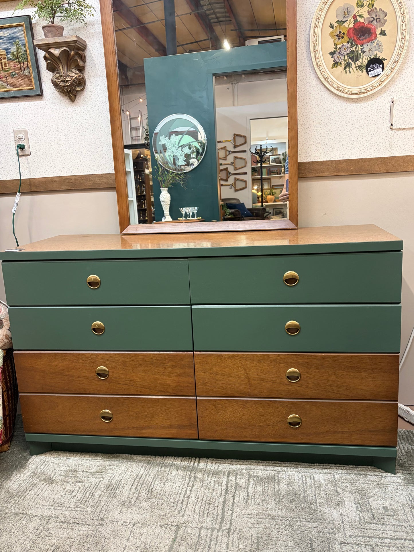 Bassett Dresser with Mirror Paint Foxtrot