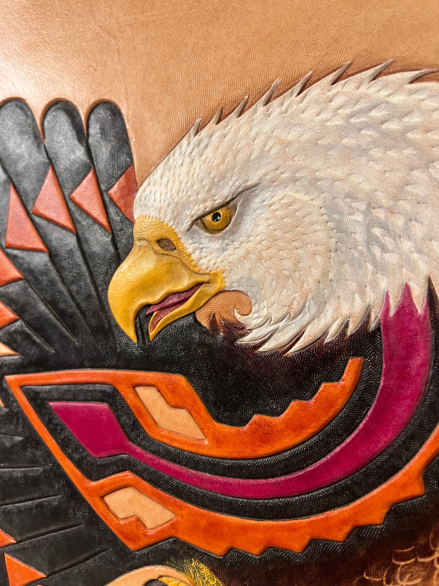Eagle leather artwork