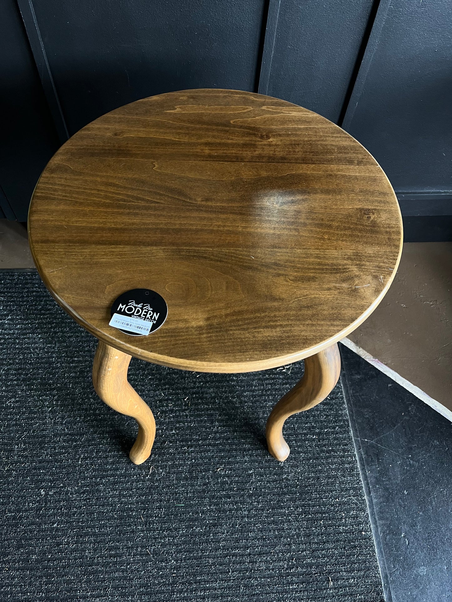 Round Wood Side Table Medium Tone