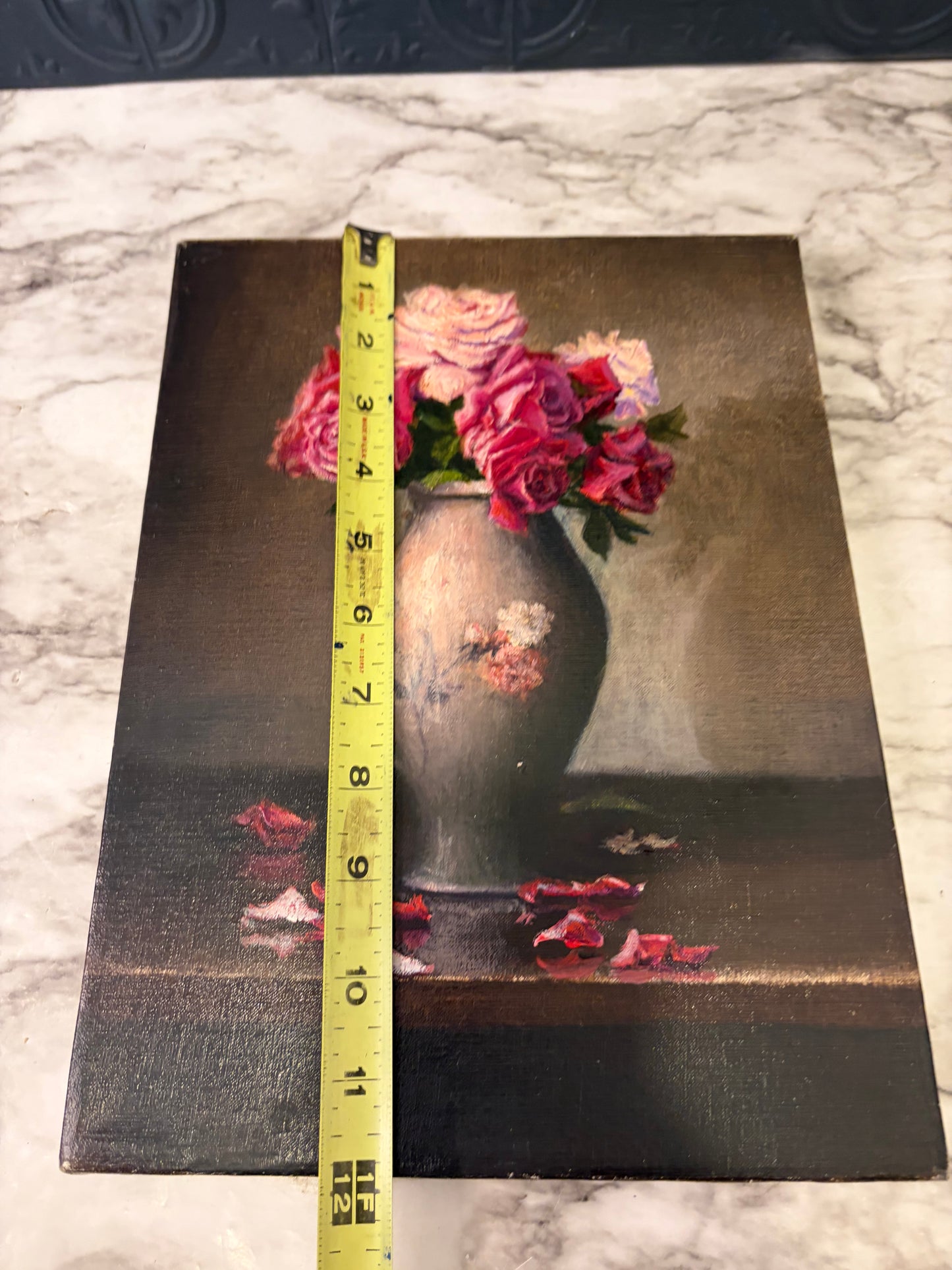 Red Roses in a Vase Original Painting