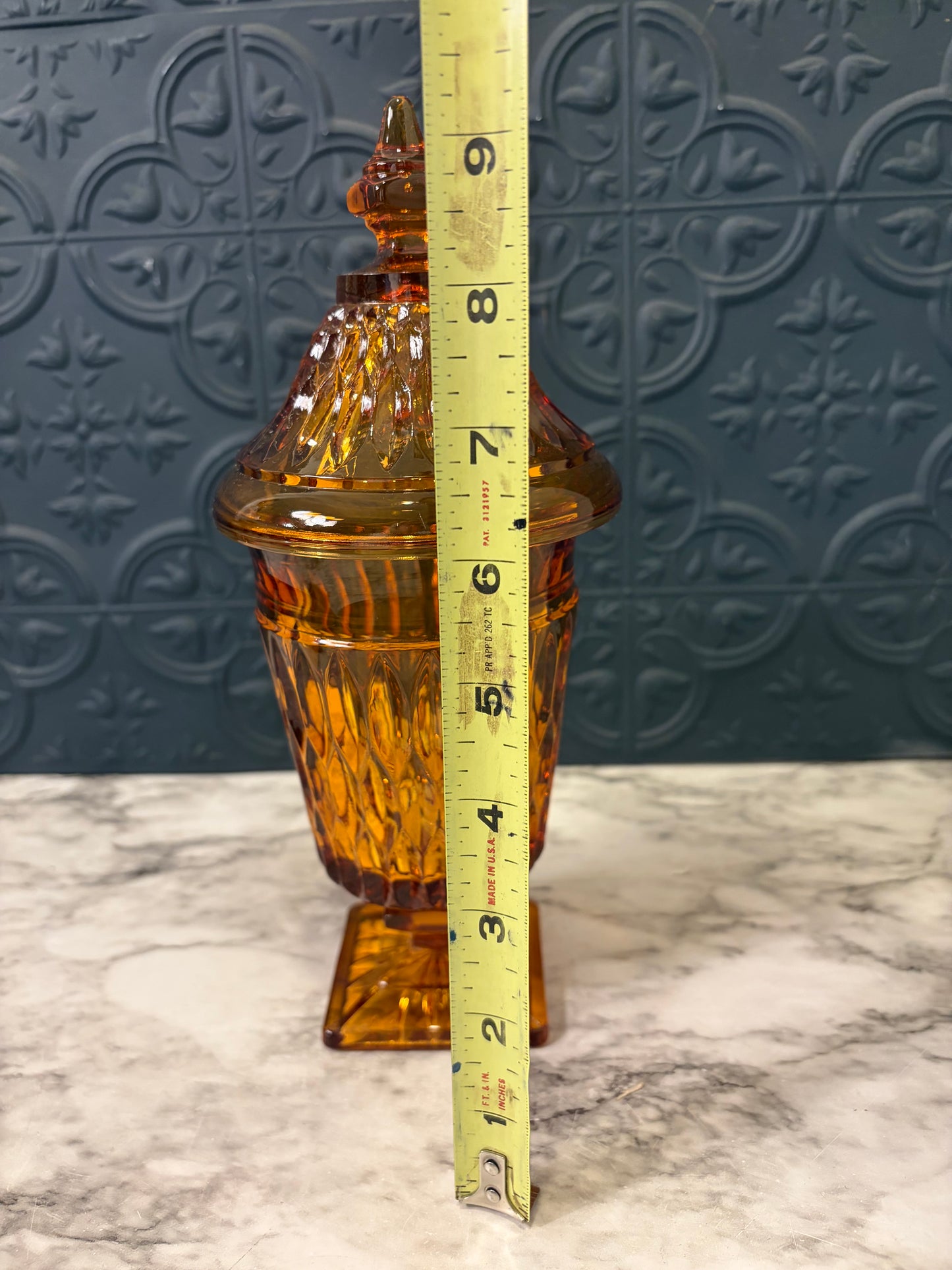 Indiana Glass Amber Mount Vernon Candy Dish