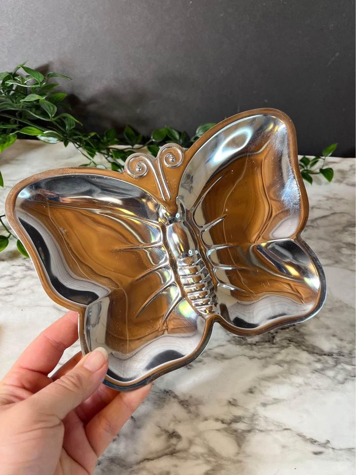 Silver butterfly dish