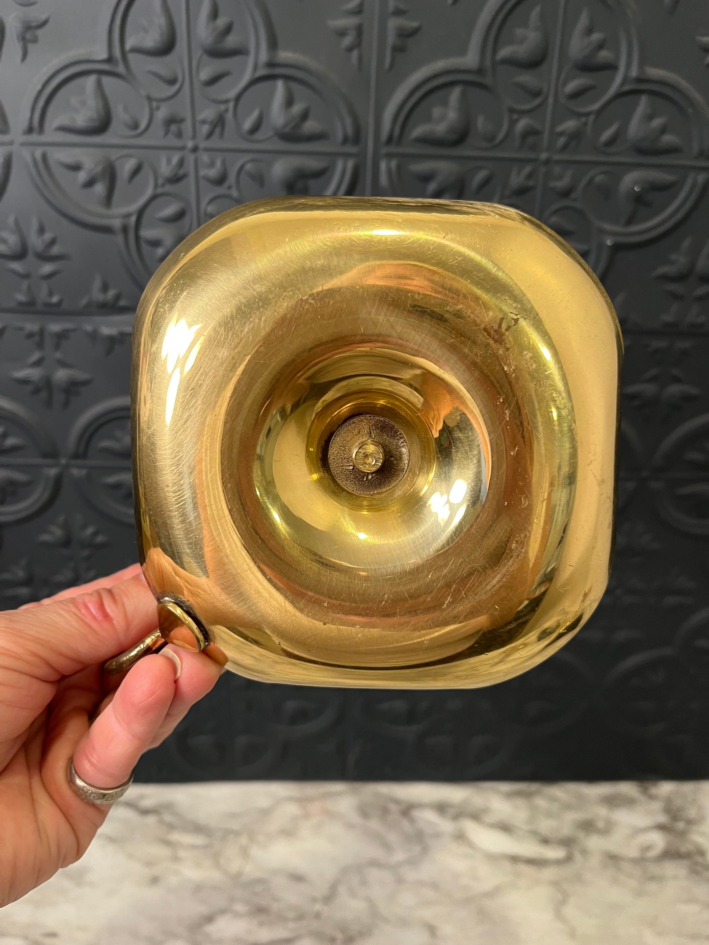Brass Chamberstick Candle Holder Wavy Base